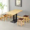 Mesa de comedor rectangular taburete de madera para desayuno mesa de postre fideos de arroz mesas y sillas bebidas frías comida rápida restaurante de fideos bocadillos comerciales mala tang