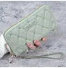Nueva Cartera Larga para Mujer con Cremallera Única Color Sólido Bordada Bolso de Mano Gran Capacidad Billetera para Monedas Multifuncional Bolsa para Teléfono Móvil