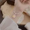 Collar de Plata de Ley S925 Topacio Natural Amatista Estilo Europeo y Americano Cadena para Clavícula Forma de Gota Accesorios para Vestido de Noche de Mujer