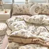 Juego de Cama de Cuatro Piezas Cepillado Clase A, Juego de Tres Piezas para Dormitorio de Estudiante Individual de Invierno, Funda de Edredón Estilo Ins, Ropa de Cama de Dibujos Animados