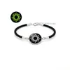 2025 Transfronterizo Nuevo Hecho a Mano para Pareja de Hombres y Mujeres Set de Pulseras Sol Luna Vidrio Luminoso Yin Yang Cuerda de Mano