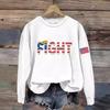 Talla grande Sudadera Cuello redondo Estampada Europea y Americana Nueva Letra Holgada Cómoda Top Mujer Patrón Colorido