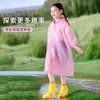 Impermeable Infantil para Estudiantes de Primaria, Estilo Largo Engrosado de Eva, Se Puede Usar sobre una Mochila, Adecuado para la Escuela y Viajes, Poncho de Lluvia de una Pieza a Prueba de Tormentas de Cuerpo Completo