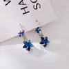 Brincos Elegantes de Estrela Azul com Design de Nicho, com uma Vibração Fresca e Doce, Acessórios de Orelha Exquisitos, Modernos e Únicos para Mulheres