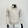 Top Básico de Color Sólido con Letras y Cuello Redondo Otoño e Invierno Nuevo Suelto Casual Camisa de Manga Larga Sudadera Microelástica para Hombre Beige