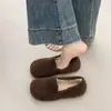 Zapatos de estilo coreano Birkenstock Mary Jane peludos para mujer, sin cordones, forrados de felpa, cálidos, para otoño e invierno, nuevos zapatos de algodón 2026