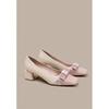 Zapatos de Mujer de Talla Pequeña Nuevos de Primavera y Otoño 2025 Punta Cuadrada Tacones Gruesos con Faldas Tacones Altos Zapatos Franceses Modernos y Versátiles Tacones Medianos