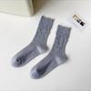 Calcetines Medias de Tubo con Agujeros para Mujer Otoño e Invierno Algodón Color Puro Populares Ropa Exterior Ins Modernos Elegantes Calcetines de Mendigo Cómodos
