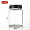 En stock Botella Cuadrada de Miel Tapa Alta Frascos de Vidrio Transparente para Pepinillos y Mermelada Frasco Sellado de Vidrio para Tofu