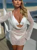 2026 Estilo Nuevo Europeo y Americano Cuello Oscilante Lentejuela Especial Manga Larga Malla Traje de Baño de Tres Piezas Bikini Transfronterizo
