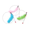 Estoque Próprio do Fabricante de Vários Estilos de Varinhas com Arame de Aço para Gatos, Sino com Penas, Brinquedos para Gatos Estilo Lagarta, Varinhas para Gatos