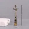 Ornatos de Latão Puro Estilo Antigo Sanxingdui, Figura de Latão em Pé com Máscara de Olhos Salientes, Artesanato em Forma de Pássaro Deus do Sol