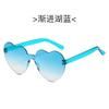 Gafas de Sol Amor 2024 Corazón Durazno Una Pieza Espejo Color Gelatina Sin Montura Forma de Corazón Gafas de Una Pieza Color Deslumbrante