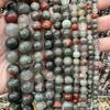Ventas Directas de Fábrica Piedra de Sangre Africana Natural Cuentas Sueltas Cuentas Redondas Pulsera DIY Accesorios para Joyería Joyería Semi-Terminada Al por Mayor