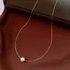 Collar de Flor con Goteo de Aceite y Perlas para Mujer, Cadena para Clavícula de Lujo Ligero de Gama Alta, Collar Versátil con Diseño Vintage al por Mayor