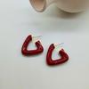 Pendientes triangulares de esmalte con forma de gota, elegantes, de estilo europeo y americano, con diseño de viento frío y verde, combinables con todo.