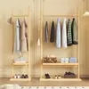 Perchero de Madera Maciza Estante de Almacenamiento para Uso Doméstico, Perchero Vertical de Pie para Sala de Estar, Perchero Moderno Minimalista para Dormitorio