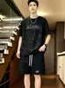 Conjunto de shorts de manga corta tie-dye de verano para hombres a la moda, camiseta con estampado degradado, atuendo fresco y elegante, un conjunto completo de camisetas deportivas casuales