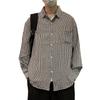 Camisa a cuadros de moda de primavera y verano de celebridades de Internet, abrigo de moda para hombres y mujeres, top de moda retro estilo Hong Kong, camisa de pareja T