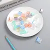 Clipes de fichário transparentes de empurrar e puxar, fixadores de encadernação sem marca, clipes para papel de fichário, dispositivos de clipe de pressão, porta-documentos, clipes de livro coloridos