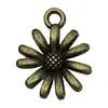 1 Peça de Pingente Charme de Liga Antiga Galvanizada Cor Verde Rosa Girassol Flor de Ameixa para Pulseira Colar Joias Acessórios de Vestuário DIY