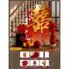 Decoración de Pared de Fondo con Tablero KT de Dragón y Fénix para Boda, Barandilla de Escalera, Carácter de Doble Felicidad, Habitación de Boda, Sala de Estar y Set de Decoración de Ambiente