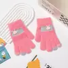 Guantes de Otoño e Invierno para Niños y Niñas, Lindos Guantes de Lana Tejida de Cinco Dedos para Ciclismo, Guantes Cálidos y Anticongelantes