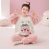 Pijama para niña otoño e invierno 2026 nuevo forro de forro polar coral ropa de casa de franela para niños para niñas en invierno