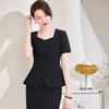 Fino verão terno de manga curta terno Desgaste de Negócios Feminino slim fit hotel recepção joalheria loja de ouro macacão mulheres