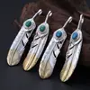 Joyería de plata de ley S925 al por mayor personalidad moda moda japonesa y coreana plata lisa pluma hombres y mujeres Colgante de collar de moda