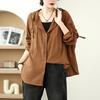 Camisa Chaqueta con Capucha de Manga Larga de Gasa de Algodón de Doble Capa para Mujer, Estilo Nuevo de Primavera y Otoño, Corte Holgado, Ropa Exterior Casual, Venta al por Mayor
