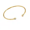 Nuevo Pulsera Abierta Original Estilo Europeo y Americano con Incrustaciones de Diamantes para Exportación Transfronteriza de Lele Jewelry, Lujo Ligero, Elegante y Sencillo para Mujer