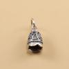 S925 prata esterlina vintage ameixa Bell pingente pulseira trançada corda colar pingente artesanal tailandesa acessórios de prata atacado