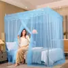 Mosquitero para Habitación de Casa 1.8m Puerta Abierta Cama de 1.8x 2m Soporte de Piso Mosquitero con Patrón Nuevo Estilo Anti-Mosquito Engrosado y Tejido Denso