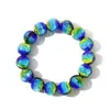 Pulseira Luminous Banhada a Prata com Vidro Dupla Face para Homens e Mulheres, Pulseiras Coloridas com Contas, Atacado do Fabricante