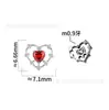 Pendientes de Botón Corazón Hueco de Diamante Completo de Aleación de Titanio Zirconia G23 Titanio Rosca Interna Cartílago Stud Labio Stud Piercing Joyería