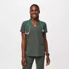 Blusa de Uniforme Elástica de Secado Rápido con Cuello en V y Mangas Cortas para Hombres y Mujeres, Adecuada para Personal de Hospital, Enfermeras, Odontología, Belleza, Quirófano y Ropa de Trabajo para el Cuidado Postparto