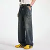 Ropa de Hombre Xintang Verano Nueva Marca de Moda Jeans para Hombre Pantalones Rectos Retro Americanos Desgastados
