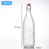 Tapa de cierre abatible para botella de vidrio con hebilla, botella de enzimas, botella de bebida de jugo 1000ml, botella de vino espumoso, botella vacía transparente
