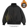 Jaqueta grossa com gola alta acolchoada de algodão para comércio exterior masculino, cardigã com zíper para outono e inverno, casaco de algodão quente, disponível em várias cores, peça externa casual