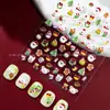 Pegatinas para Uñas con Relieve de Hombre de Jengibre Popular Oso de Santa Claus Lazo Pegatinas para Uñas Dibujos Animados Accesorios para Uñas
