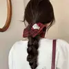 Pañuelo Cuadrado Estilo Francés Pastoral Lazo para el Cabello Cola de Caballo Atmósfera de Alta Gama Cuerda para el Cabello Banda Elástica Scrunchie Mori Girl Accesorio para el Cabello