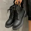 Modelo Nuevo 2025 Comercio Exterior Transfronterizo Botas Martin Talla Grande para Mujer para Otoño e Invierno, Botas Delgadas Estilo Británico de Suela Gruesa, Amazon
