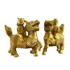 Kirin de Latón Kirin Infantil Sentado Adornos de Cobre Kirin de Cobre Objetos de Bronce
