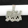 Nueva Cadena Completa de Diamantes para Hombre Transfronteriza Estilo Hip-Hop Personalizada en Inglés Colgante de Bolsa de Dinero Rica Collar Cubano Portátil