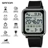 Reloj de Moda Sanda Cuadrado de Pantalla Única Personalizado para Hombres y Mujeres, Adolescentes, Escuela Secundaria Reloj Electrónico Multifunción Luminoso Impermeable