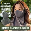 Mascarilla de Protección Solar para Mujer Cubre Rostro Completo, Protector de Cuello Anti-UV, Velillo para Ciclismo y Conducir, Mascarilla Parasol de Seda Helada, Protección de Cuello para Verano