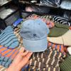 Gorra de Béisbol de Domo de Mezclilla Lavada con Bloque de Color y Letra R Bordada, Gorra Trendy de Celebridad de Internet para Hombres y Mujeres