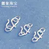 Hebilla de Plata S925 Material Hecho a Mano Hebilla de Anillo Doble Hebilla Conectora para Collar Pulsera Hebilla Lisa de Plata Hebilla en S Hebilla para Cuerda de Mano