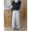 ICCIICC Treze Linhas Calças Pantalona Minimalistas de Alta Qualidade para Mulheres, Calças Casuais Soltas Emagrecedoras, Novo Estilo Outono 2060